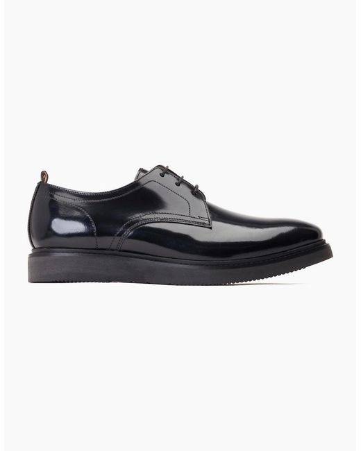 Base London Black Roly Plain Toe Derby Shoes for men