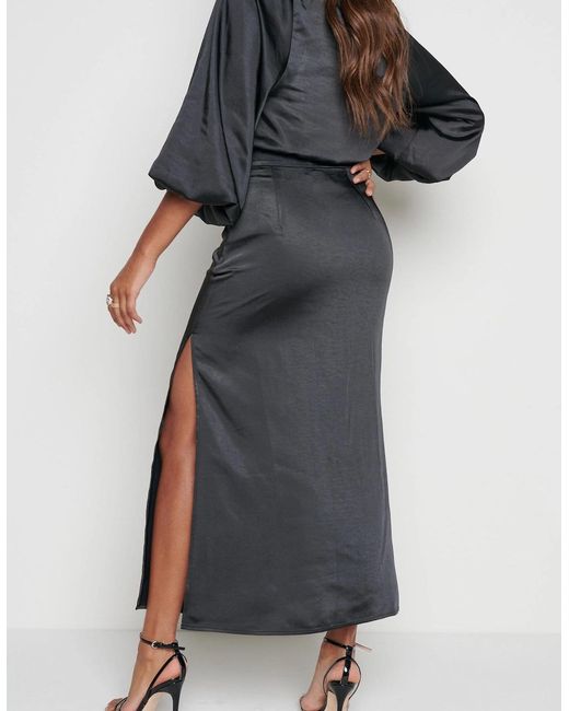 Pretty Lavish Gray Yasmin Balloon Sleeve Crop Blouse