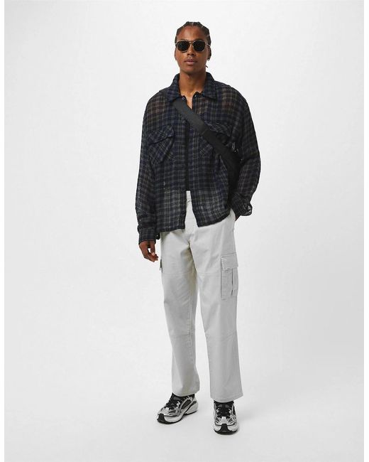 Represent White Cargo Trousers for men