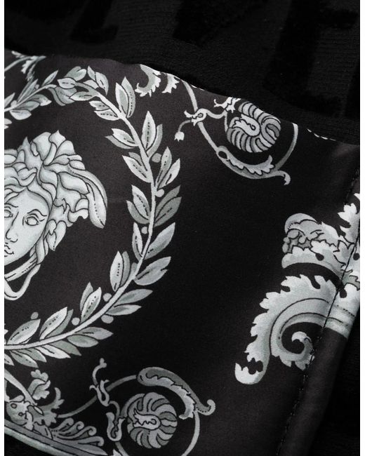 Versace Black Cotton Bathrobe for men