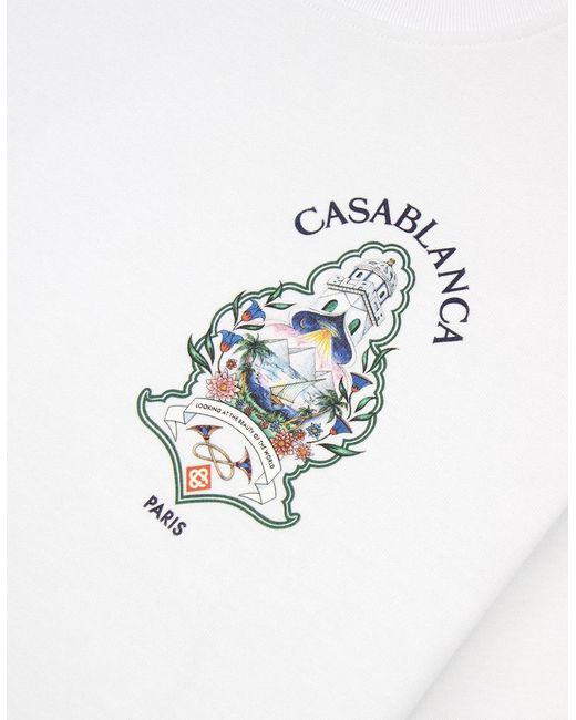 Casablanca White Hotel Emblem Short Sleeve T-Shirt for men