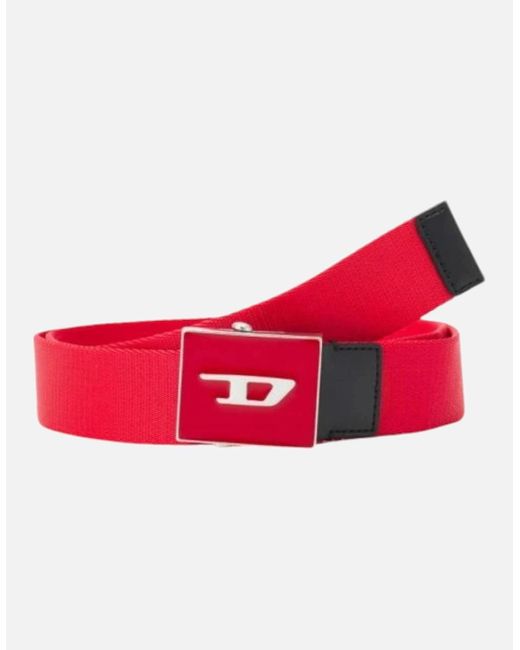 DIESEL Red B-Plakue Webbing Belt Work Belt Metal Buckle Waistbelt Army Golf New for men
