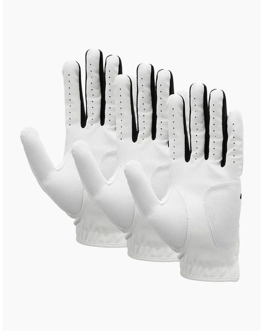 Nike White Dura Feel X Golf Gloves (Pack Of 3) for men