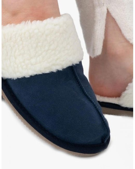 Hush Puppies Blue Arianna Suede Mule Slippers