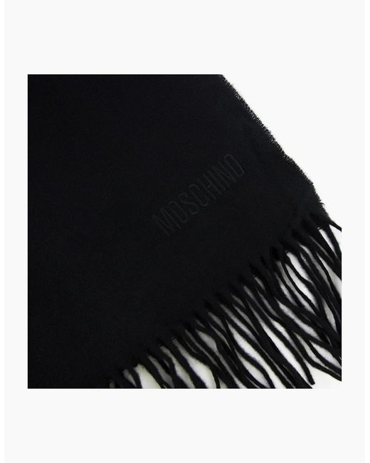 Love Moschino Black Sciarpa Knitted Logo Scarf for men