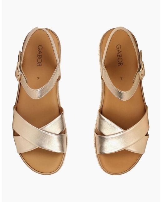 Gabor Metallic Wick Platform Sandal
