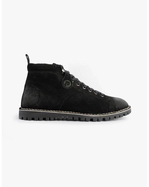 Popps Black 1961 Mod Suede Monkey Boots for men