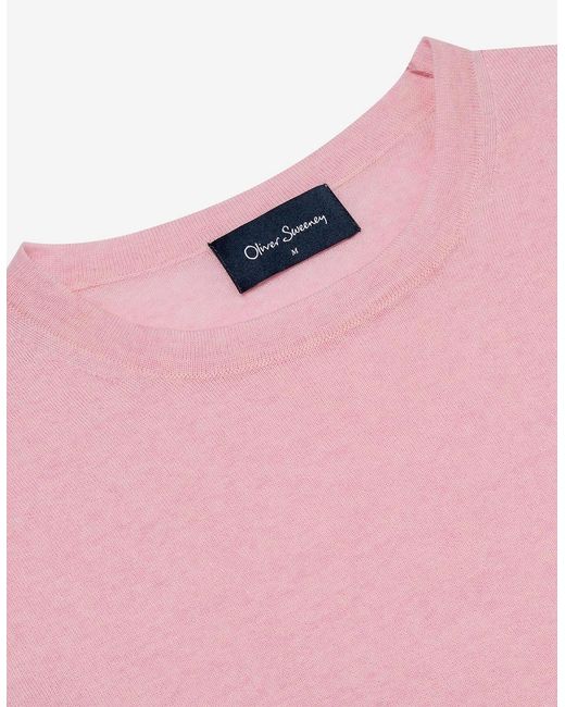 Oliver Sweeney Pink Merino Wool Crew Neck Jumper for men