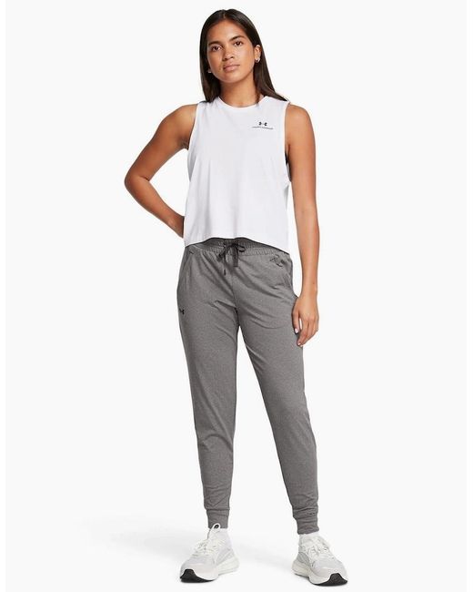 Under Armour Gray Solid Patterned Slim Joggers