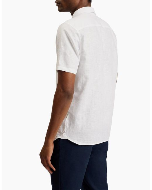 Ted Baker White Palomas Linen Shirt for men