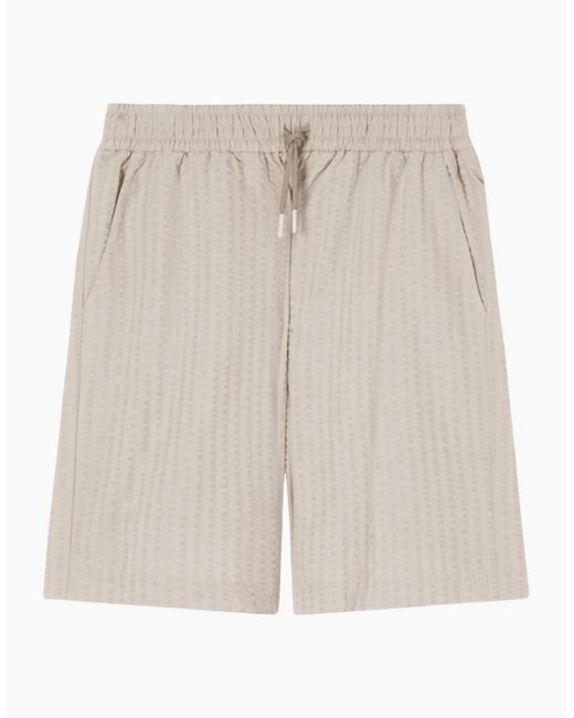 Emporio Armani White Seersucker Textured Shirt Set for men