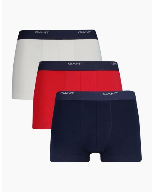 Gant Red 3-Pack Core Logo Boxer Trunks for men