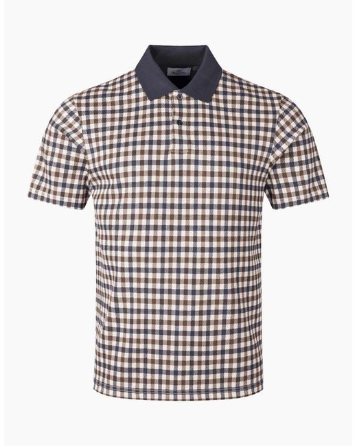 Aquascutum Multicolor Micro Check Polo Shirt for men