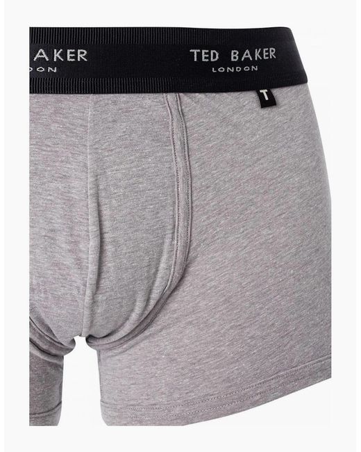Ted Baker Gray 3-Pack Contrast Logo Boxer Trunks, Mix for men
