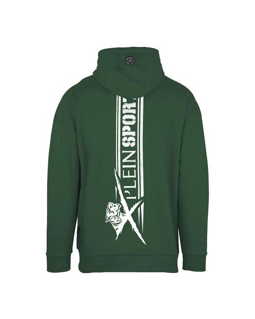 Philipp Plein Green Plein Sport Large Logo On Back Hoodie for men