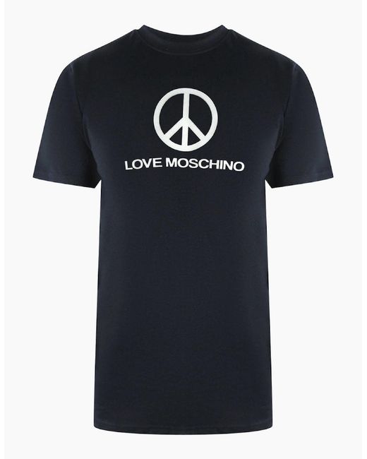 Love Moschino Black Peace Logo T-Shirt for men
