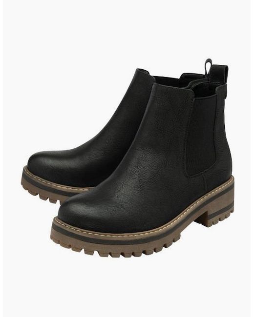 Lotus Black Lottie Boot Leather