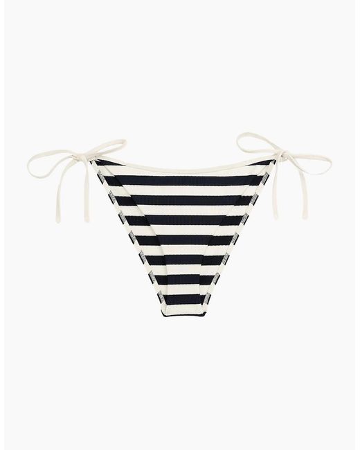 Tommy Hilfiger White Nautical Stripe Ribbed Bikini Bottoms, /Ivory
