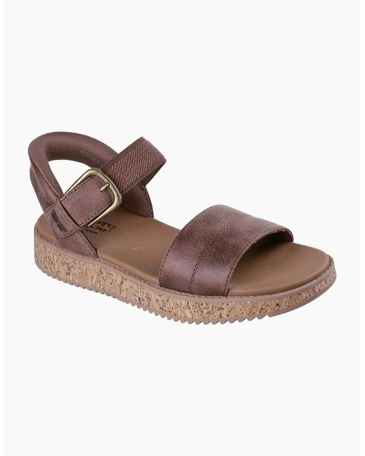 Skechers Brown Bobs Sun Vibe Be Corky Polyester Chocolate Sandals