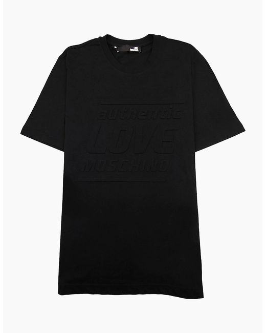 Love Moschino Black Authentic 3D Print T Shirt Mx1 for men