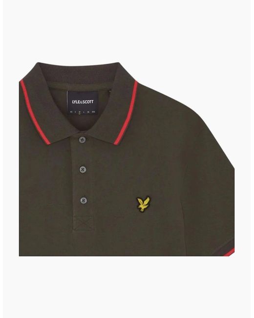 Lyle & Scott Green Lyle & Scott Tipped Soft Polo Shirt for men