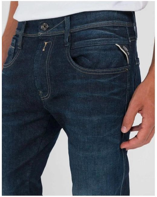 Replay Blue Hyperflex Superior Standard Rinse Wash Anbass Slim Fit 007 for men