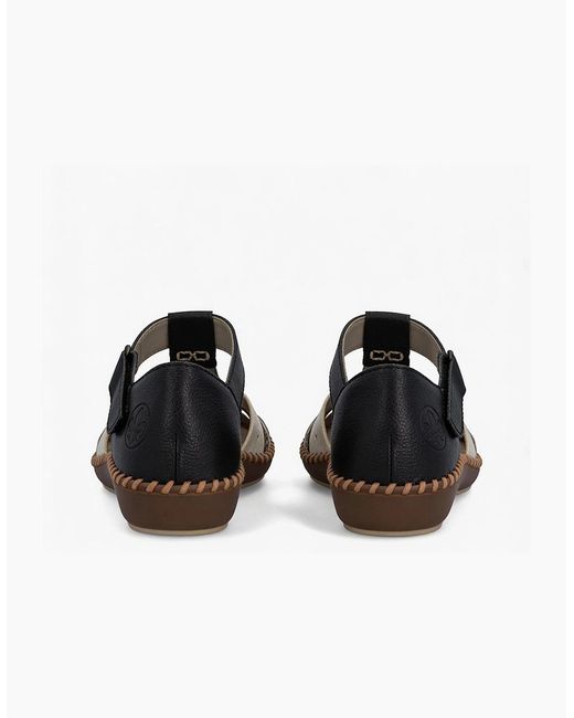 Rieker Black Desideria T-Strap Sandals