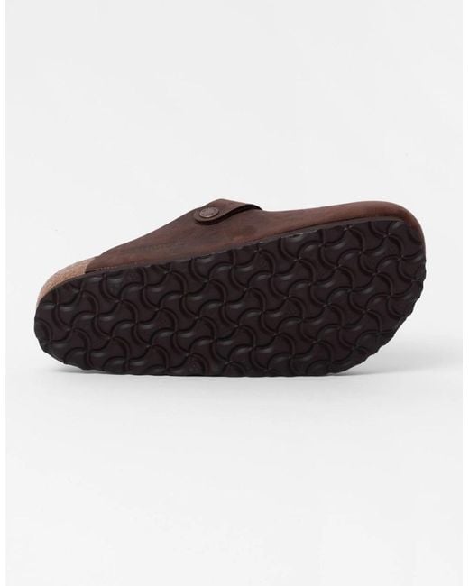 Birkenstock Boston Brown Oiled Nubuck Leather Clogs for men