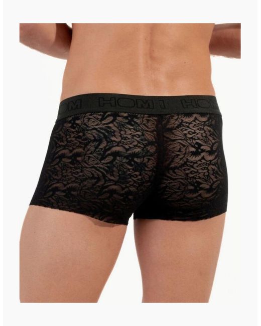 Hom Black Temptation Free Cut Lace Boxer Trunk for men