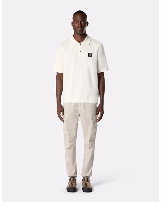 Stone Island Natural S00B5 Knitted Polo for men