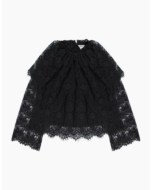 Ro&zo Black Lace Overlay Blouse