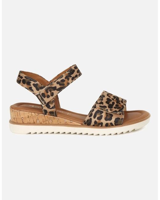 Tamaris Brown Iris Low Wedge Sandals