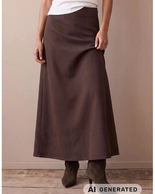 Fynch-Hatton Brown Bias Cut Lyocell Skirt
