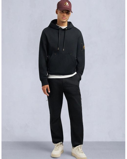 Moose Knuckles Blue Hartsfield Hooded Logo Top for men