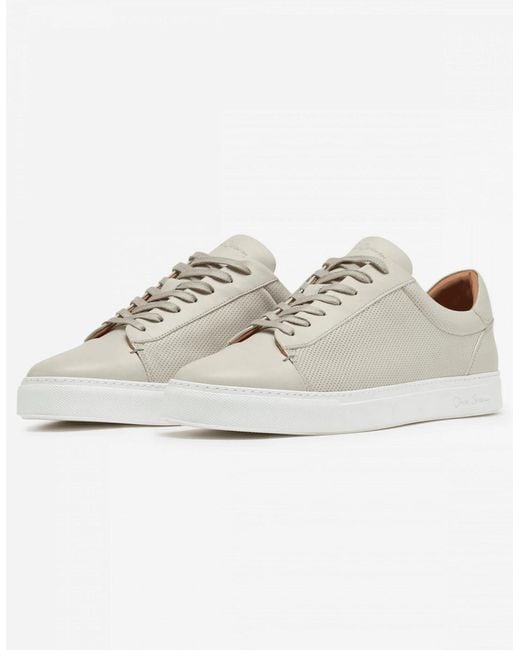 Oliver Sweeney White Almada Perforated Leather Trainers for men