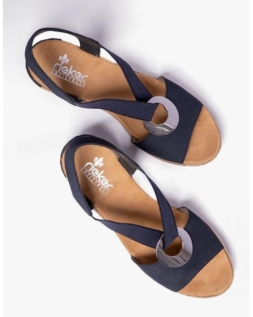 Rieker Blue 624H6-14 Heel Shoes