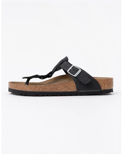 Birkenstock Gizeh Brown Braided Natural Oiled Leather Sandals