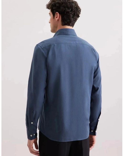 Seidensticker Blue Regular Fit Spread Kent Pepita Flannel Shirt Dark for men