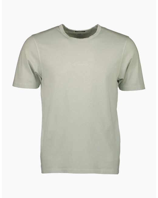 C P Company Green Resist Dyed Logo Print T-Shirt for men