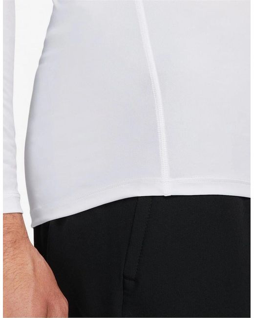 Nike White Lettered Branding Crew Neck Long Sleeve Athletic Top for men
