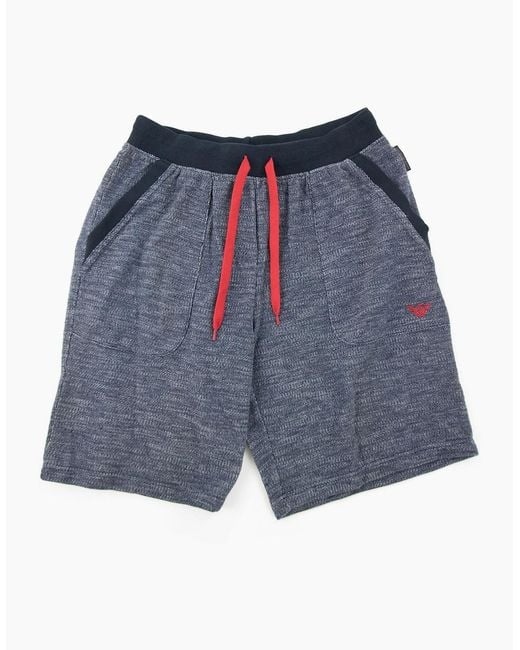 Emporio Armani Blue Terry Bermuda Shorts/Marl for men