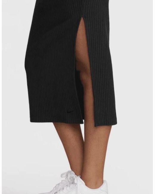 Nike Black Sportswear Chill Rib Skirt