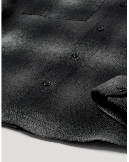 Belstaff Black Outpost Brushed Cotton Flannel Shirt for men