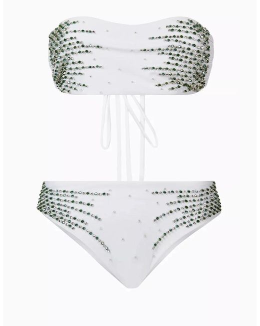 Oceanus Gray Ophelia Hand Embroidered Bikini Top