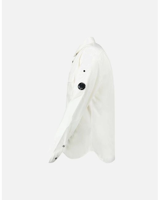 C P Company White Lens Safari Shirt Gauze for men
