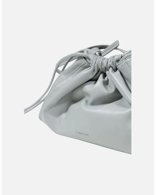 Calvin Klein White Gathered Crossbody Bag With Recycled Materials