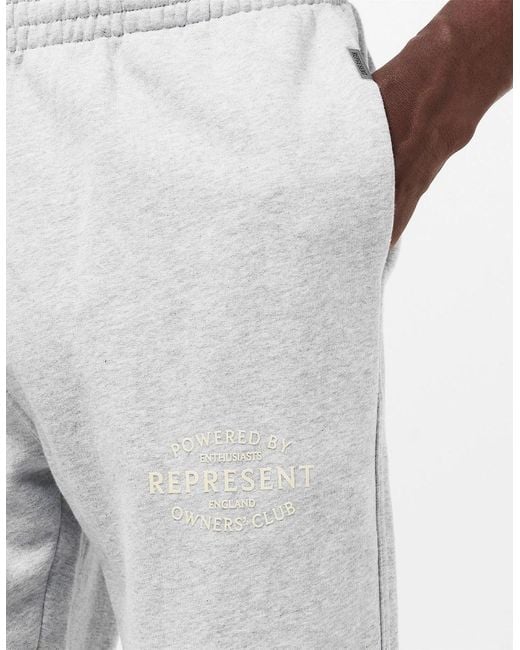 Represent White Closed Hem Fleece Joggers for men