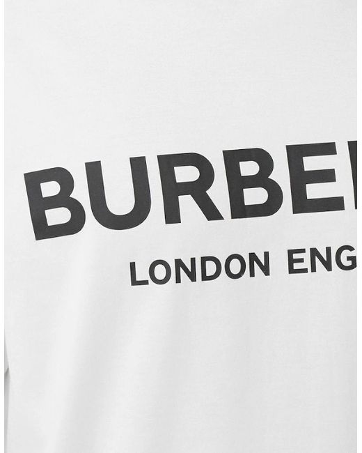 Burberry White London Letchford Logo Print T-Shirt for men