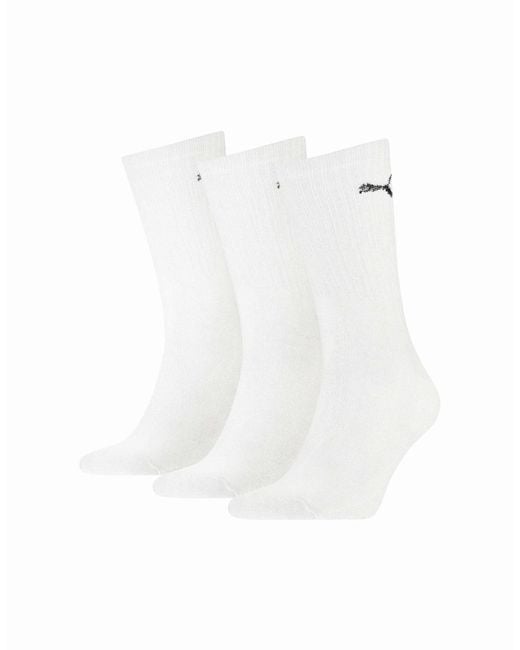 PUMA White Adult Crew Sports Socks (Pack Of 3)
