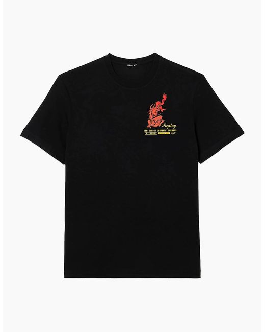 Replay Black Biker T-Shirt for men